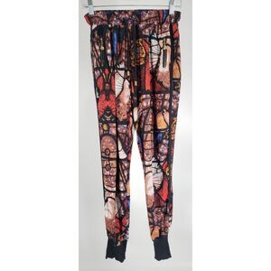 Yelete Royalty Active Colorful‎ Print Activewear Leggings Stretch Size Medium